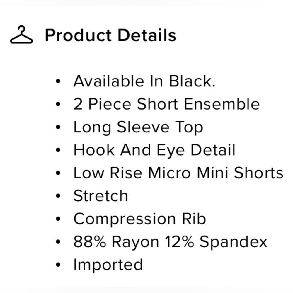 Snatched Micro Mini Black Shorts-Compression Rib - Picture 5 of 7